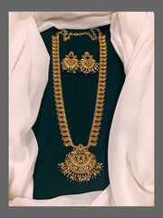 Antique Mango Haram With Peacock Pendent In Nakshi - NH00204