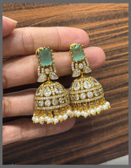 Beautiful Stone Jhumki In Nakshi - NE00433
