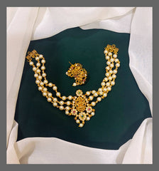 Beautiful Pearl Necklace With Lakshmi In Nakshi - NN00357