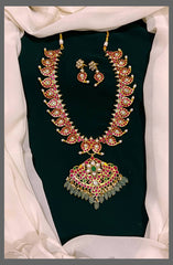 Double Sided Mango Haram With Earrings and Pendant - KH00284