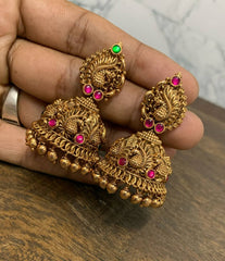 Beautiful Peacock Jhumki In Nakshi - NE00495