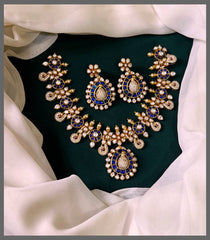Mozonites Necklace With Jadau Kundan - DN0046