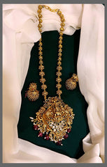Beautiful Lakshmi Haram With Pearls - NH00269
