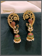 Multi Colour Peacock Cuff Earring in Nakshi - NE00299