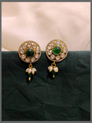 White stone stud earring in Victorian - VE00182