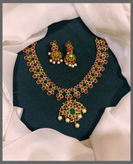 Antique Multi Colour Necklace in Nakshi - NN00553