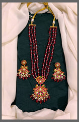 Ruby Pearl Haram With Kundan Pendant - PB00312