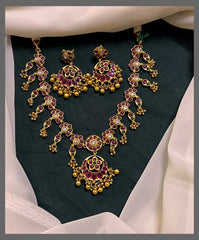 Kempu Nakshi Necklace - NN00623