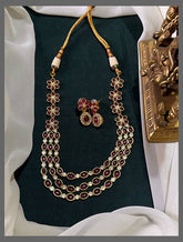 3 Layer Stone Nakshi Necklace - NN00741
