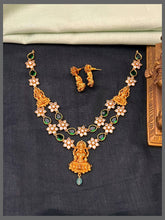 Double Layer Flower and Lakshmi Necklace In Nakshi - NN00797
