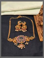 Beautiful Peacock and Flower Necklace - NN00799