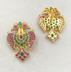 Kempu Gandaberunda Pendant With Back Hook - NP00103