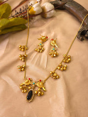Designer Parrot Neckalce With Ghungroo - NN00937