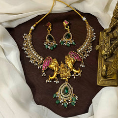 Kempu ELephant Set With Earrings - NN00939