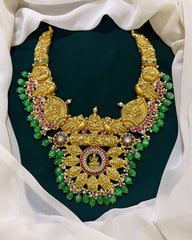 Beautiful Antique finish Devi with pearls in Jadav Haram - KH00128