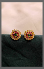Multi stone Stud Earring In Nakshi - NE00551