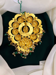 Lord Lakshmi Pendent with Peacock in Jadau Kundan - KP0021