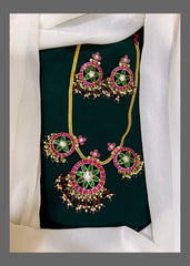 Bottu Mala pendent in Kundan Necklace - KN00196
