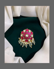 Ruby pendent in Kundan - KP0086