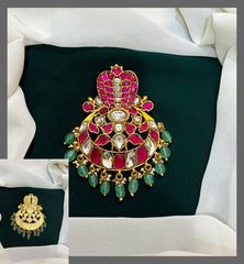 Chandbali Pattern Jadau Pendant - KP0042