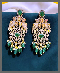 Parrot Hugging Earrings In Victorian-VE00116