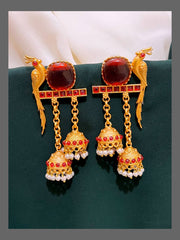 Beautiful Peacock Hugging With Small Jhumki In Victorian - VE00124