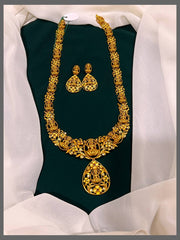 Beautiful Flower With Lakshmi Haram In Nakshi - NH00194