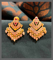 Beautiful Stone Earrings In Nakshi - NE00419