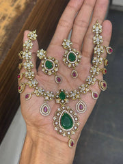 Emerald and Ruby Necklace In Victorian - VN00104