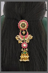 Flower Kundan Jada Billa With Pearls - HA0084