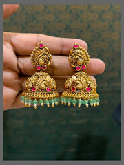 Beautiful Peacock Jhumki In Nakshi - NE00495
