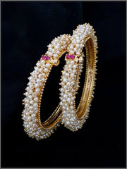 Bangles screw open gold finish in Kundan - BG00185