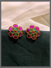 Multicolor Stud In Nakshi - NE00557