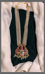 Lord venkatachalapathy Pendant with Cream Pearl Haram - PB00273