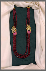 Beautiful Pearl Haram With Side Peacock Pendant - PB00315