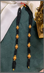 Black Pearl with Side Golden Beads and Hook to use Pendant - PB00441