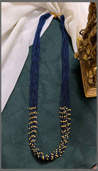 Multi Layer Double Colour Black and Golden Beads Neclace - PB00440