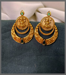 Emerald Lakshmi Earring in Nakshi - NE00606