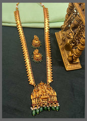 Kaasu Haram with Temple Lakshmi Pendant in Nakshi - NH00386