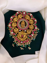 Lord Lakshmi Pendent with Peacock in Jadau Kundan - KP0021
