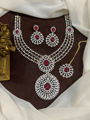 Daimond detachable pendant combo with Earrings and Tika - DH008