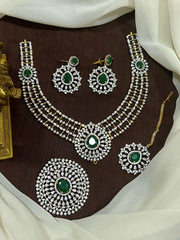 Daimond detachable pendant combo with Earrings and Tika - DH008