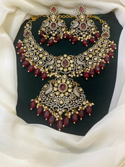 Elegant Victorian Pendant Necklace with Earrings - VN0028