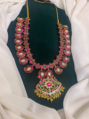 Jadau Mango Long Haram with Detachable Pendant - KH00100