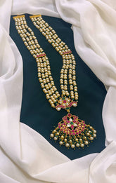 Jadav Kundan Swaroski Pearl Haram with Pendent - PB0072