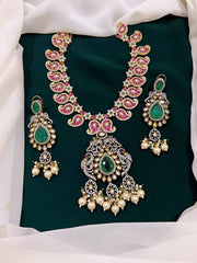 Elegant Kundan Mango Necklace with Victorian Pendent -KN00155