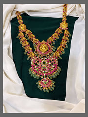 Jadau Layers Nakshi Haram with triple pendants - KH00149