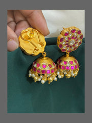 Ruby Flower Jimikki in Kundan - KE00183