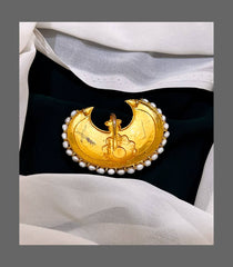 Emerald Pendent with Rice Pearl in Kundan - KP00110