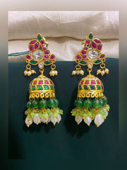 Jadau Peacock Jhumkis - KE00232